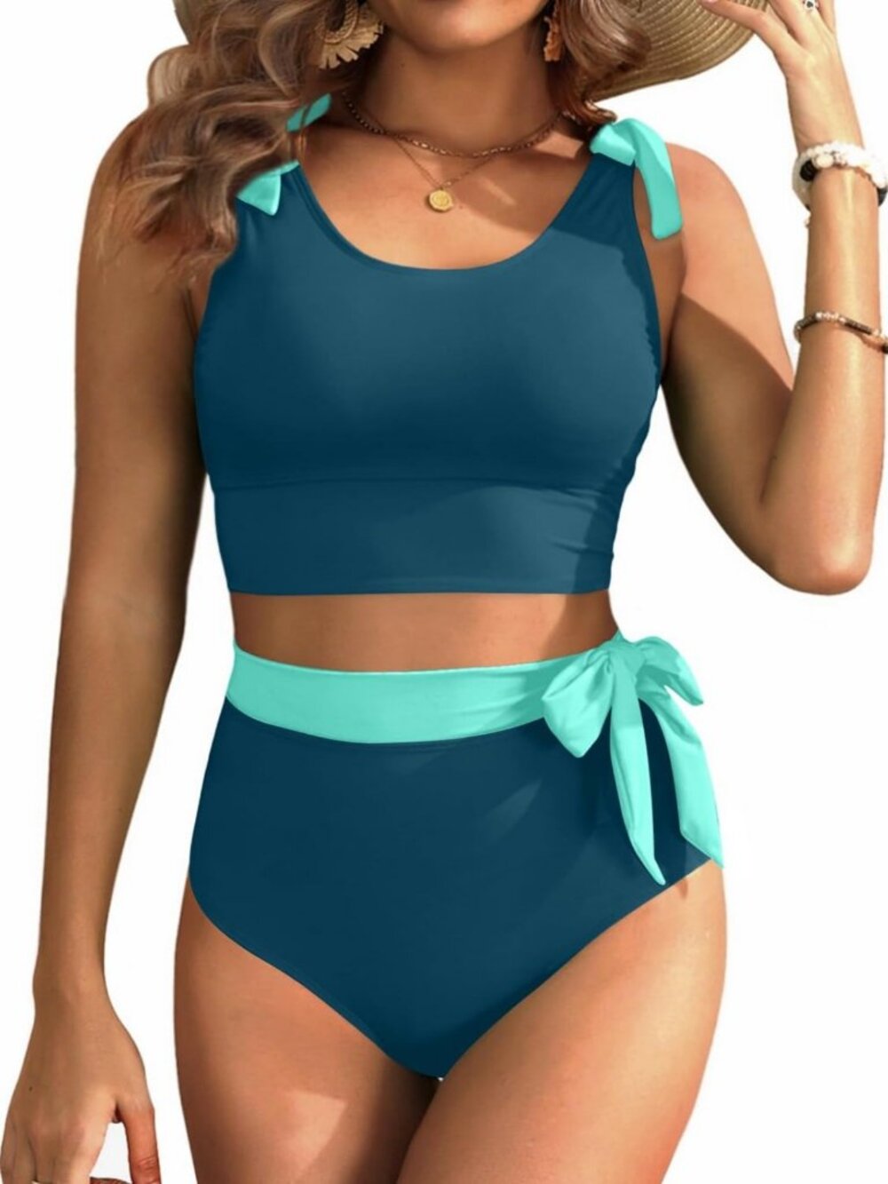 High Waisted Two Piece Swimsuit Set | Tummy Control Bikini | Summer Swimwear
